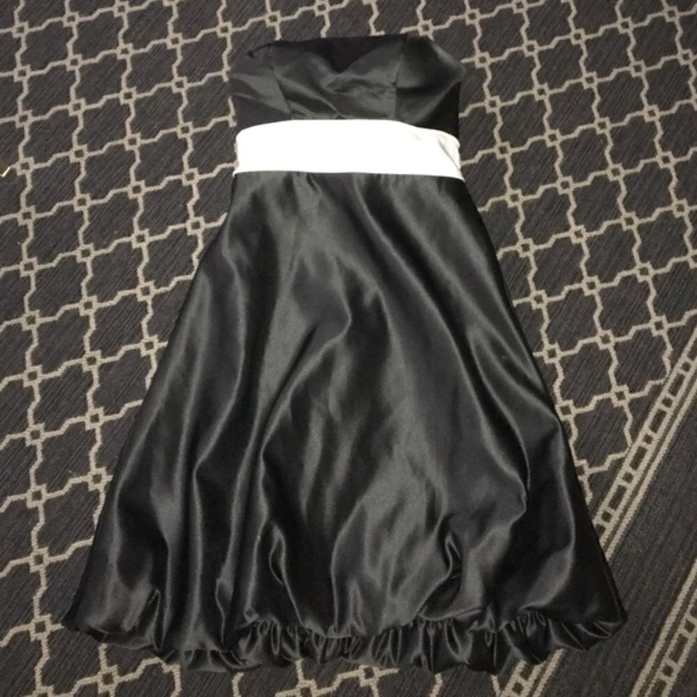 Bill Levkoff Black & White Bridesmaid Dress